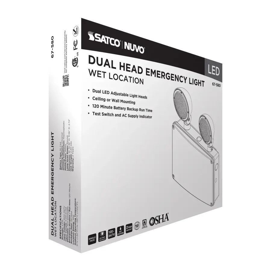 Emergency Light - 120-347V - 2HR Backup - Universal Mounting - Wet Location - Image 8