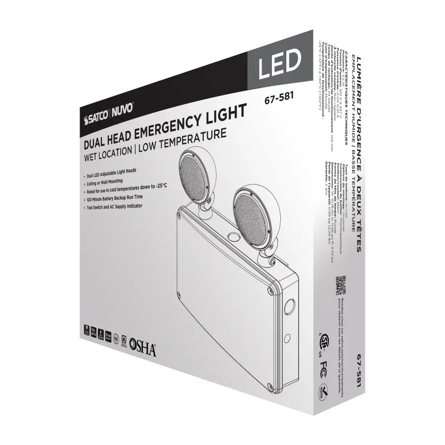 Emergency Light - 120-347V - 2HR Backup - Universal Mounting - Wet Location - Low Temperature - Image 7