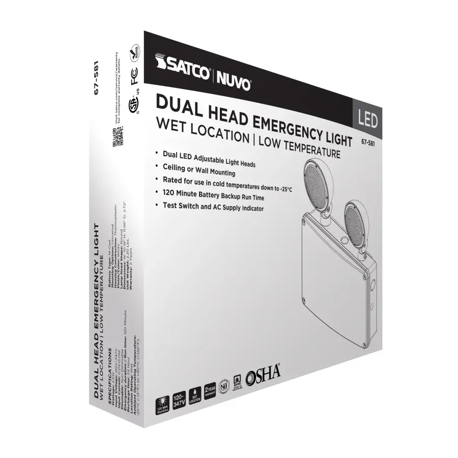 Emergency Light - 120-347V - 2HR Backup - Universal Mounting - Wet Location - Low Temperature - Image 8