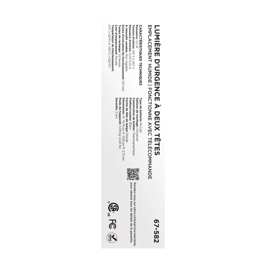 Emergency Light - 120-347V - 2HR Backup - Universal Mounting - Wet Location - Remote Compatible - Image 5