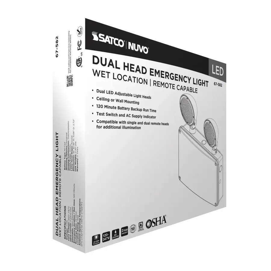Emergency Light - 120-347V - 2HR Backup - Universal Mounting - Wet Location - Remote Compatible - Image 8