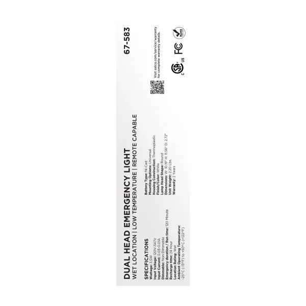 Emergency Light - 120-347V - 2HR Backup - Universal Mounting - Wet Location - Low Temperature - Remote Compatible - Image 6