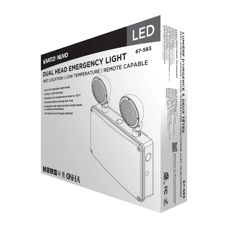 Emergency Light - 120-347V - 2HR Backup - Universal Mounting - Wet Location - Low Temperature - Remote Compatible - Image 7