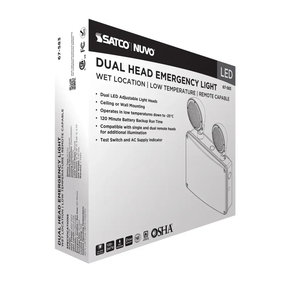 Emergency Light - 120-347V - 2HR Backup - Universal Mounting - Wet Location - Low Temperature - Remote Compatible - Image 8