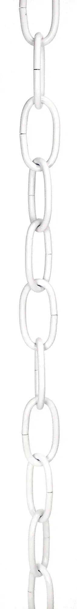 8 Ga. Chain - White Finish - 1 yd. Len - 11/2 in. - Link Len - 7/8 in. - Link Wid - 1/8 in. - Thick - 100 yd./Ctn - 35lbs Max
