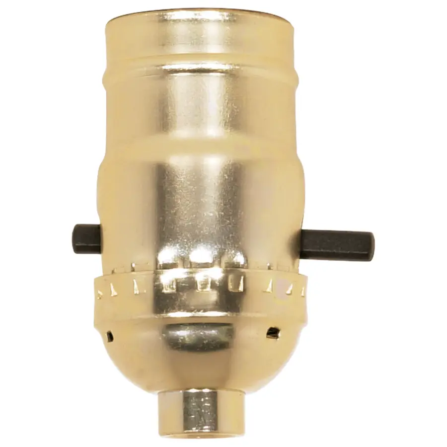 On-Off Push Thru Socket - 1/8 IPS - Aluminum - Brite Gilt Finish - 660W - 250V