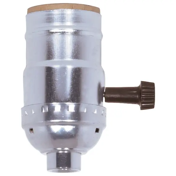 3 Terminal (2 Circuit) Turn Knob Socket With Removable Knobs - 1/8 IPS - Aluminum - Nickel Finish - 250W - 250V