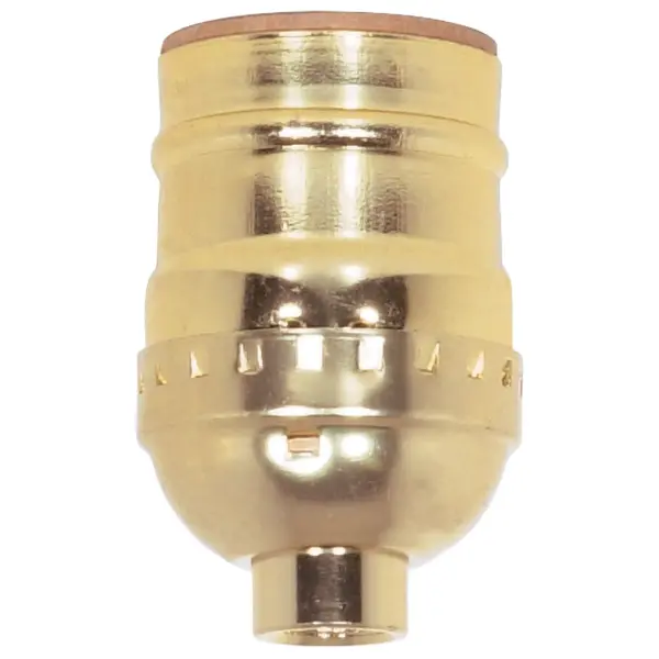 Short Keyless Socket - 1/8 IPS - Aluminum - Brite Gilt Finish - 660W - 250V - 500 Master
