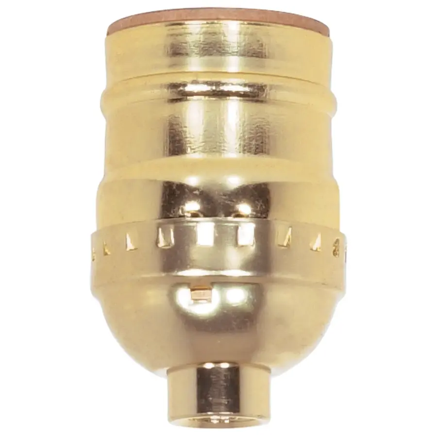 Short Keyless Socket - 1/8 IPS - Aluminum - Brite Gilt Finish - 660W - 250V - 500 Master