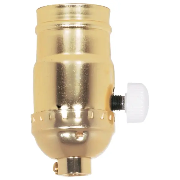 150W Full Range Turn Knob Dimmer Socket - 1/8 IPS - Aluminum - Brite Gilt Finish - 120V