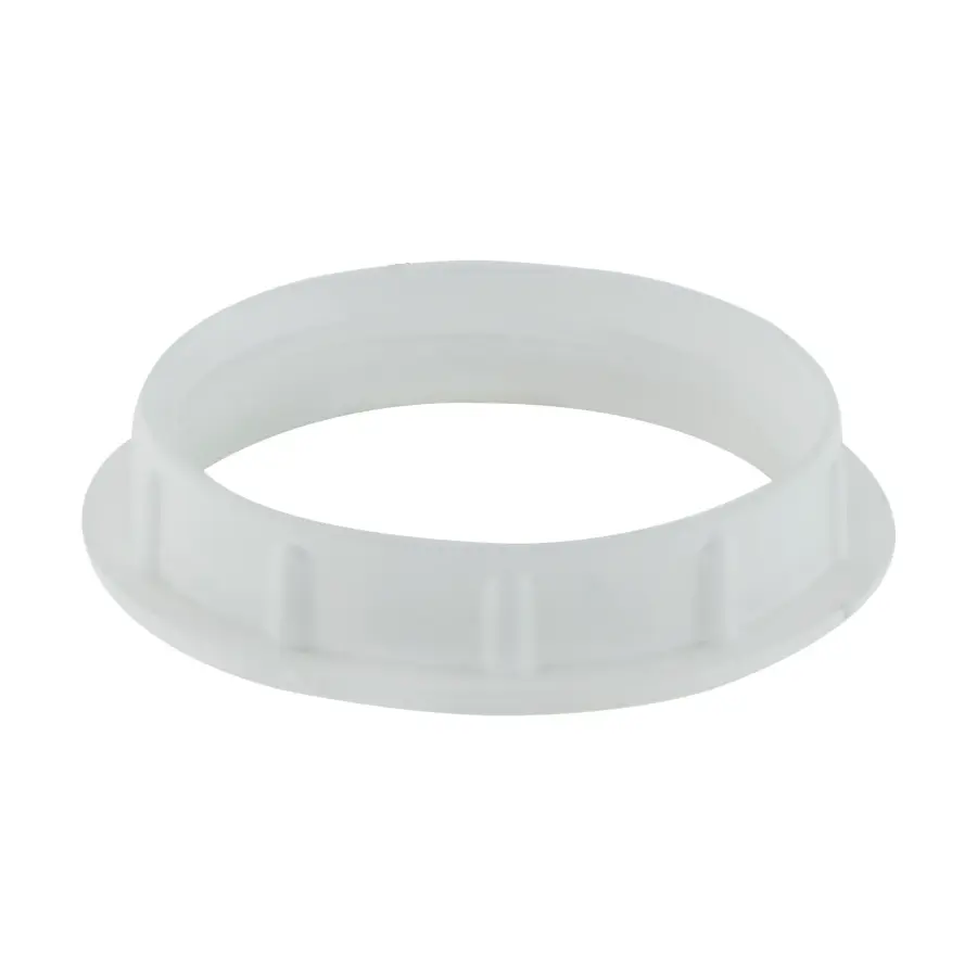 White Die Cast Ring for Threaded Socket - 1-1/2" Inner Diameter - 2" Outer Diameter - Image 1