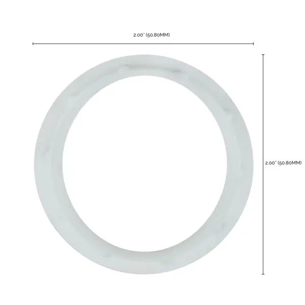 White Die Cast Ring for Threaded Socket - 1-1/2" Inner Diameter - 2" Outer Diameter - Image 5