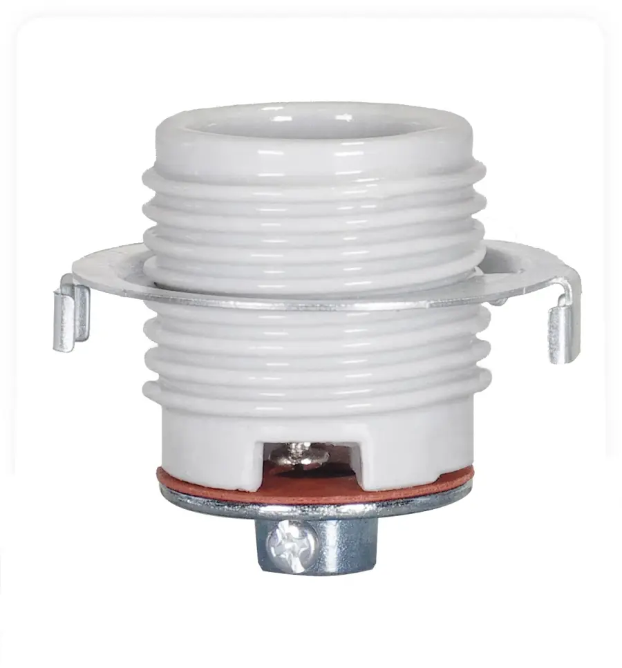 Keyless Threaded Porcelain Socket With Cap And Ring - 1/4 IPS - CSSNP Screw Shell - Glazed - 660W - 250V - 200/10 Master