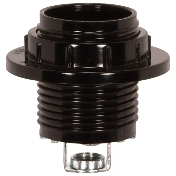 Threaded Socket With Ring - 1/8 IP Hickey - Screw Terminals - 2" Overall Height - 1-1/4" Diameter - 2-1/8" Outside Ring - 660W - 250V