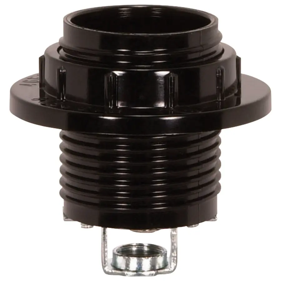 Threaded Socket With Ring - 1/8 IP Hickey - Screw Terminals - 2" Overall Height - 1-1/4" Diameter - 2-1/8" Outside Ring - 660W - 250V