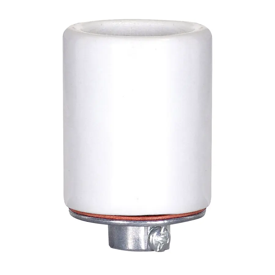 Keyless Porcelain Socket With Metal 1/4 IPS Cap - CSSNP Screw Shell - Glazed - 660W - 250V - 200 Bulk Master - Image 1