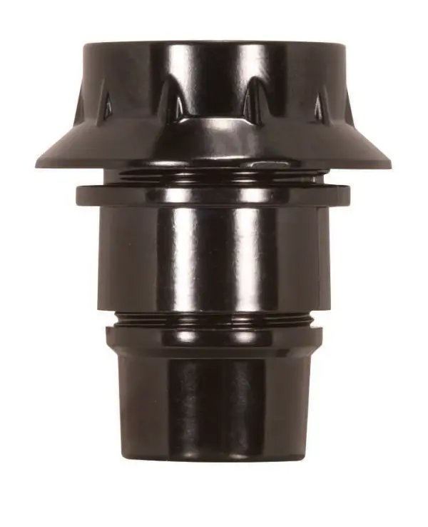 Candelabra European Style Socket - 4 Piece - 1/2 Uno Thread And Ring With Shoulder - 1/8 IP Screw Terminals - 75W - 125V