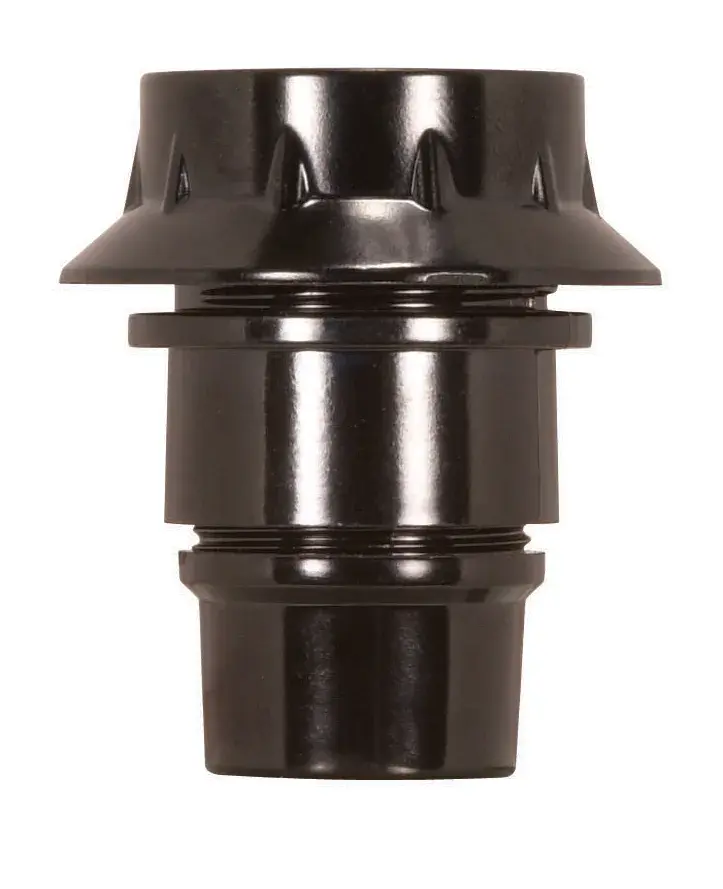 Candelabra European Style Socket - 4 Piece - 1/2 Uno Thread And Ring With Shoulder - 1/8 IP Screw Terminals - 75W - 125V