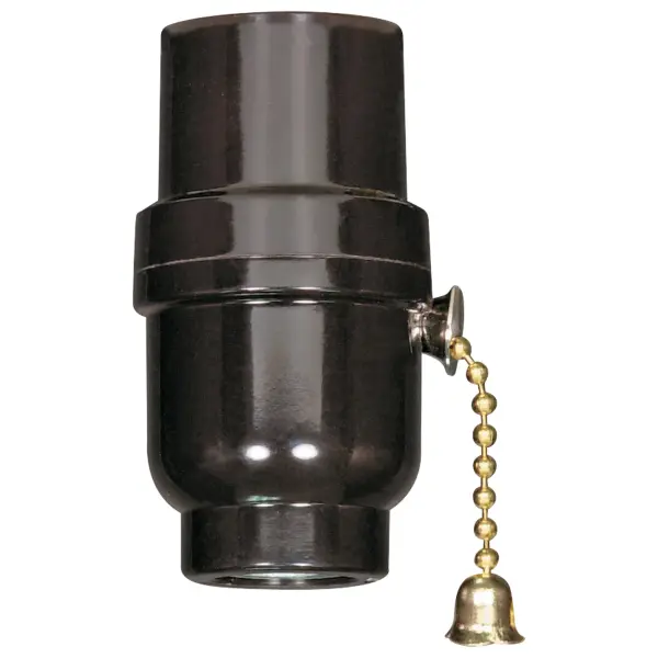 Socket - Medium base - Brass on-off pull chain, 1/8 IP cap with metal bushing less set screw