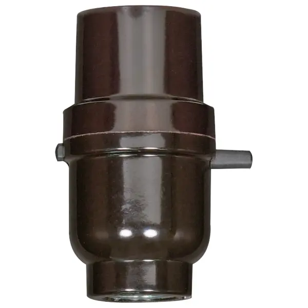 Push Thru Socket - Phenolic - Smooth - 1/8 IP Cap With Metal Bushing - Less Set Screw - 2-7/8" Height - 1-1/4" Diameter - 660W - 250V