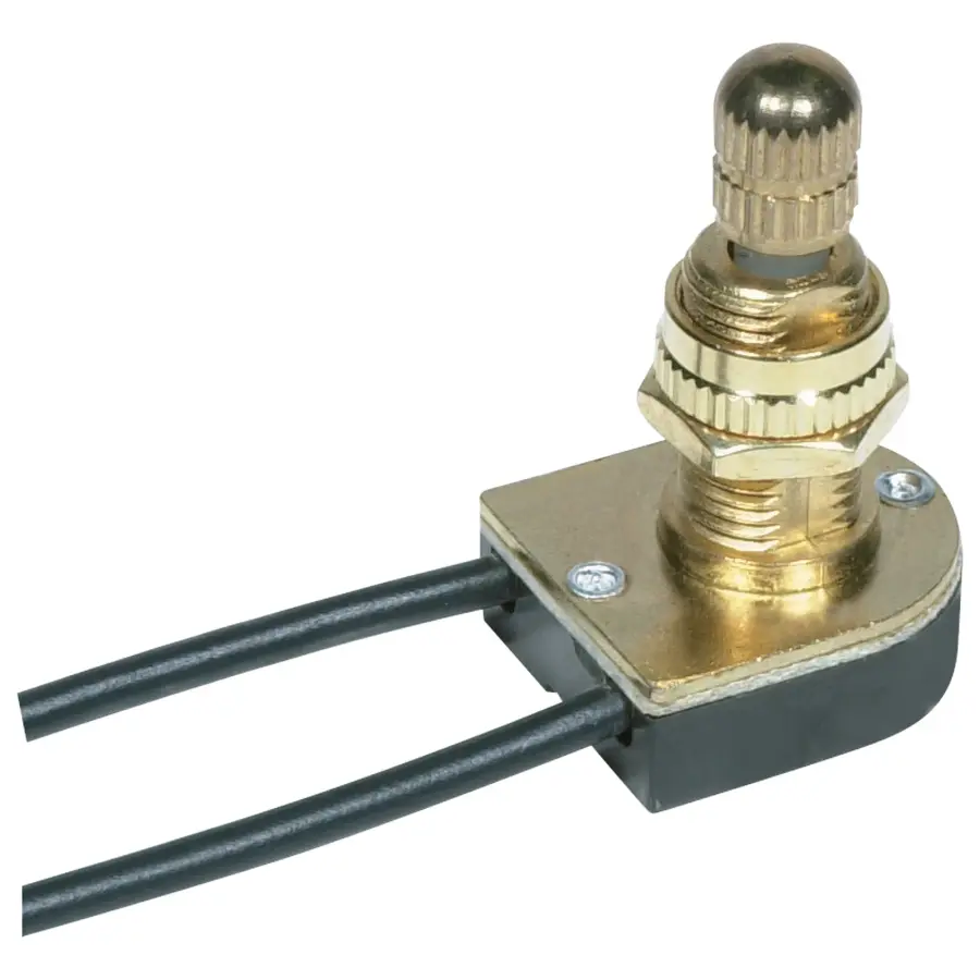 On-Off Metal Rotary Switch - 5/8" Metal Bushing - Single Circuit - 6A-125V, 3A-250V Rating - Brass Finish