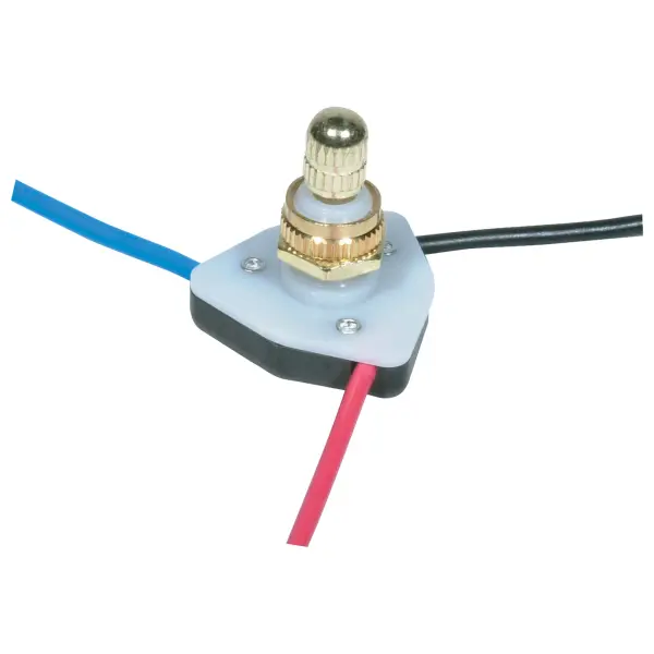 Hi-Low Metal Rotary Switch With Diode - 2 Circuit - 6A-125V, 3A-250V Rating - On-Off Function - Brass Finish