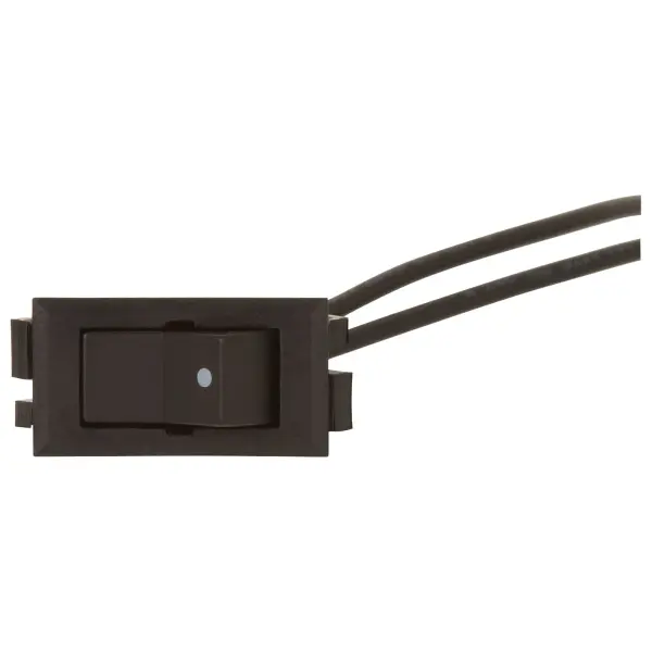 On-Off Phenolic Rocker Switch With White Dot - On-Off Function - Black Finish - Snap Bushing - 6" Leads - 15A-125V, 10A-250V Rating - Image 3