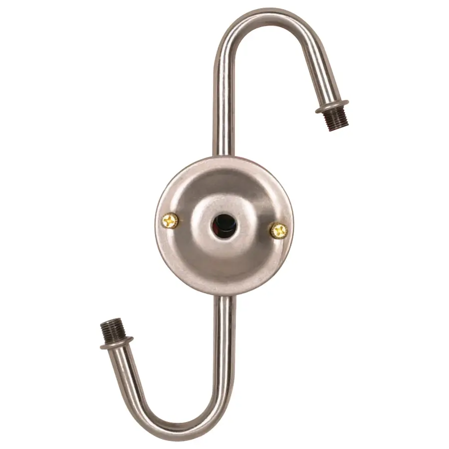 Steel "S" Cluster For Medium or Candelabra - Unfinished - No Wire - 7" Centers - 1/8 IP Top and 1/4 IP Bottom