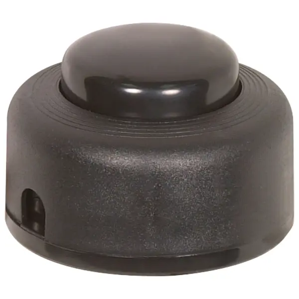 Step-On-Button On/Off Push Switch - 2A-125V, 1A-125V, 1A-250V Rating - (Terminal) Length - No Wire - Black Finish