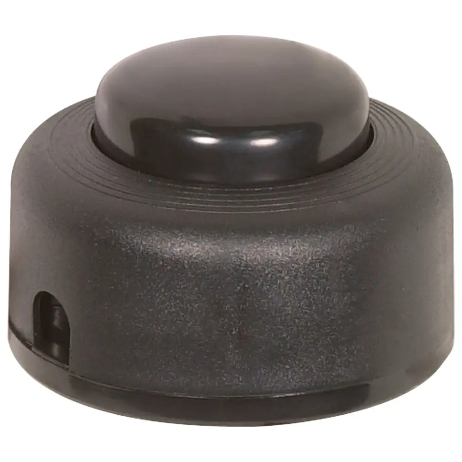 Step-On-Button On/Off Push Switch - 2A-125V, 1A-125V, 1A-250V Rating - (Terminal) Length - No Wire - Black Finish