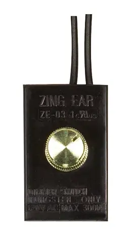 Full Range Table Lamp Dimmer Switch - Black Phenolic Housing - 300W Dimmer - Indoor Use Only - 2" x 1-1/4" x 1-1/8" - 12" Leads - 120V