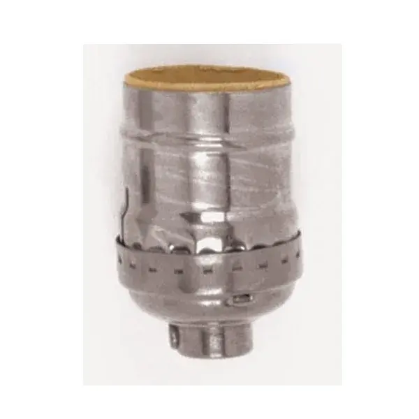 Short Keyless Socket - 1/8 IPS - 3 Piece Stamped Solid Brass - Polished Nickel Finish - 660W - 250V - With Set Screw
