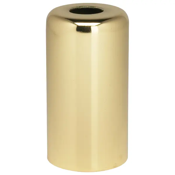Steel Candle Cup - 7/16" Hole - 17/8" Height - 1" Diameter - Brass Plated