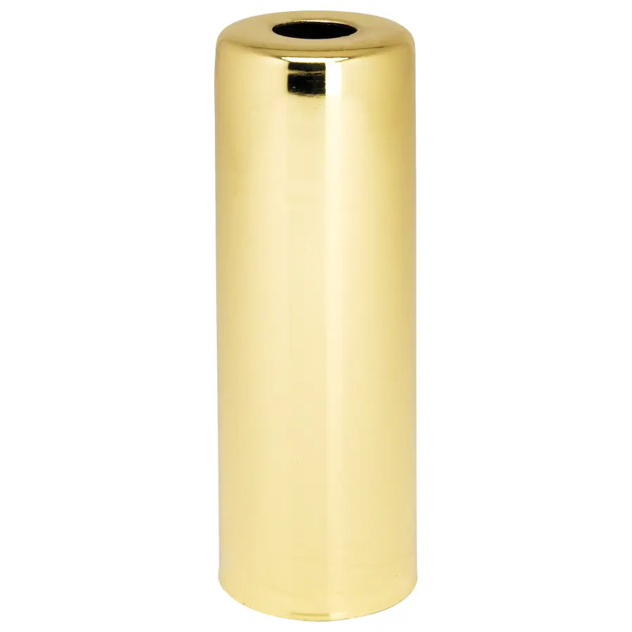 Steel Candle Cup - 7/16" Hole - 3" Height - 1" Diameter - Brass Plated