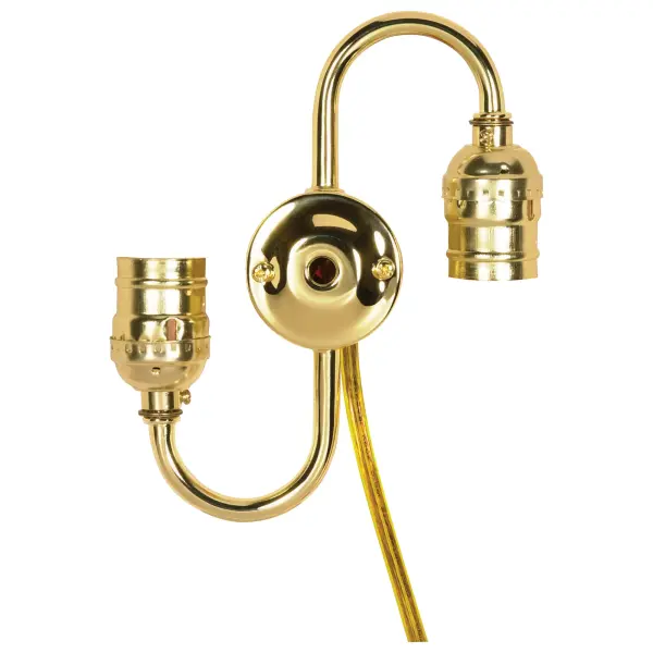 Twin Keyless with 14" 18/2 SPT-2 105C Clear Gold Wire Wire-18 AWM 105C 7" Centers - 1/8 IP Top and 1/8 IP Bottom