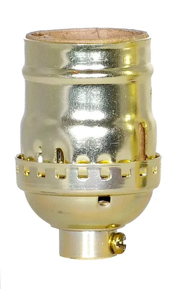 Short Keyless Socket - 1/8 IPS - Aluminum - Brite Gilt Finish - 660W - 250V - With Set Screw