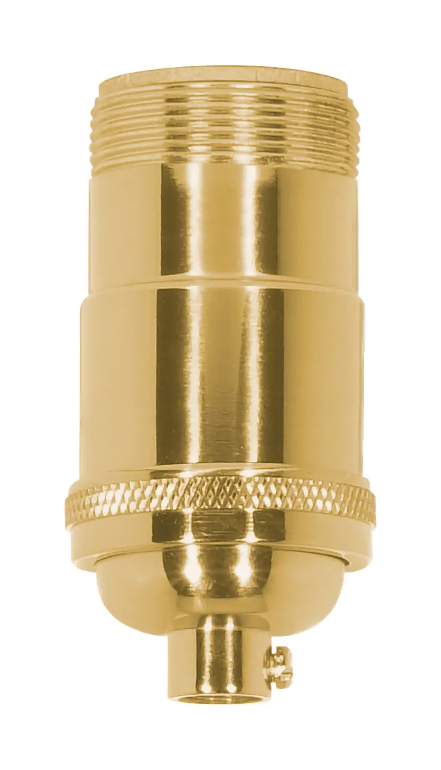 3-Way (2 Circuit) Keyless Socket - 1/8 IPS - 4 Piece Stamped Solid Brass - Polished Brass Finish - 660W - 250V
