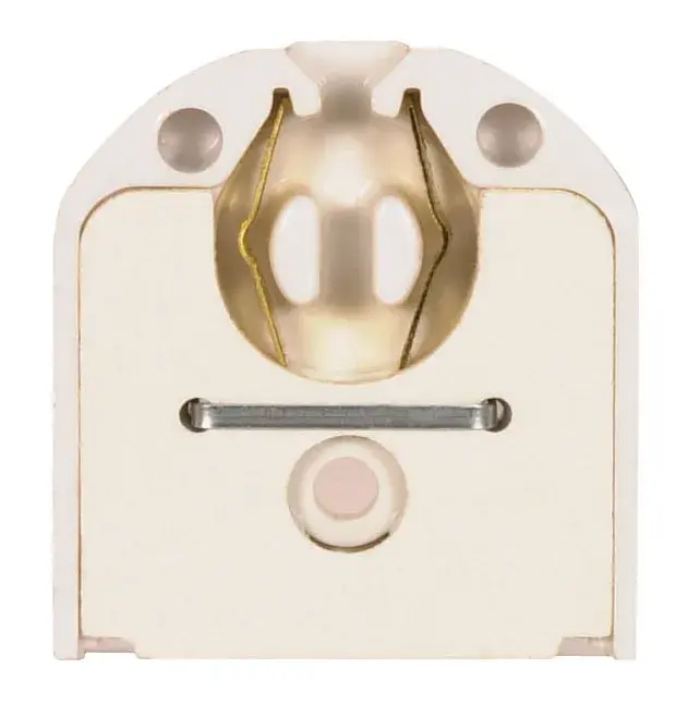 Butt-On Mounting T8 or T12 Lampholder - Rapid Start Applications - 1-7/16" Height - 1-3/8" Width - 3/8" Diameter - 660W-600V