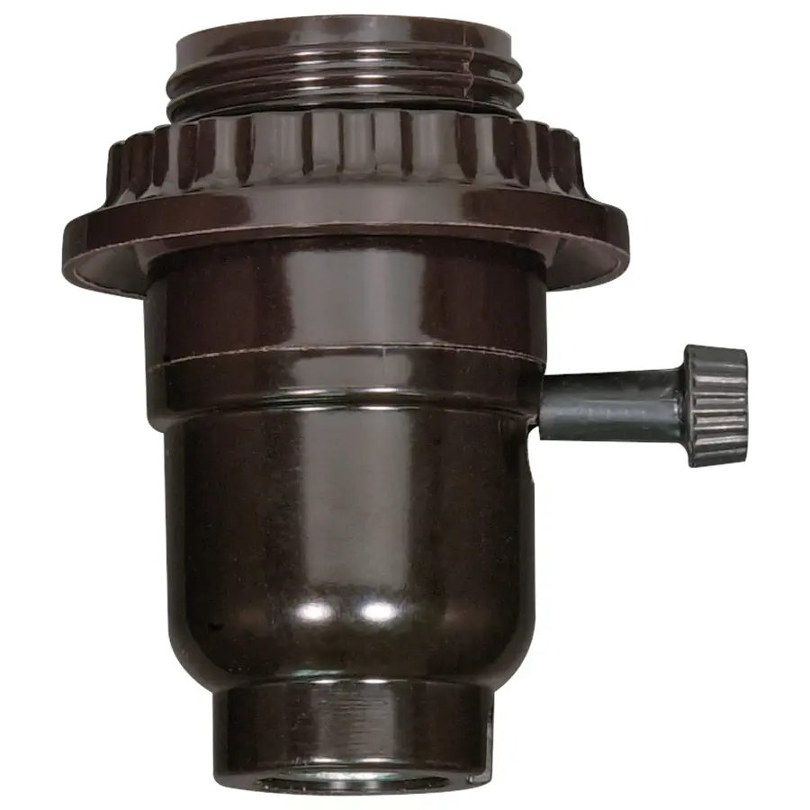 3-Way Turn Knob - Phenolic - Full Uno Thread And Ring - 1/8 IP Cap With Metal Bushing - Less Set Screw - 250W - 250V