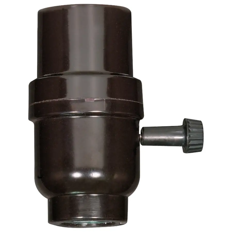 3 Terminal 2 Circuit Turn Knob - Phenolic - Smooth - 1/8 IP Cap With Metal Bushing - Less Set Screw - 250W - 250V