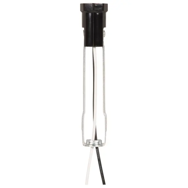 Phenolic Candelabra Base Socket With Wire Leads - 3/4" Diameter - 3" Flange - 40" Leads 105C - 75W - 125V