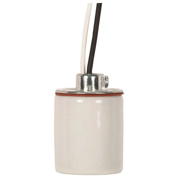 Keyless Porcelain Socket With 1/8 IPS Cap - 9" AWM B/W 150C - CSSNP Screw Shell - Glazed - 660W - 250V