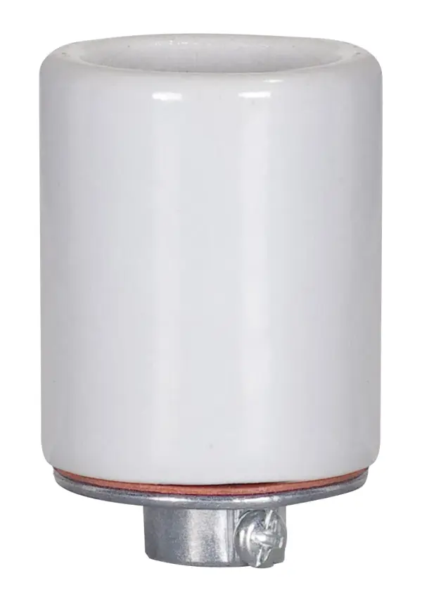Keyless 3 Terminal Grounded Porcelain Socket With Metal Cap - 1/4 IPS Metal Cap - CSSNP Screw Shell - Glazed - 660W - 250V