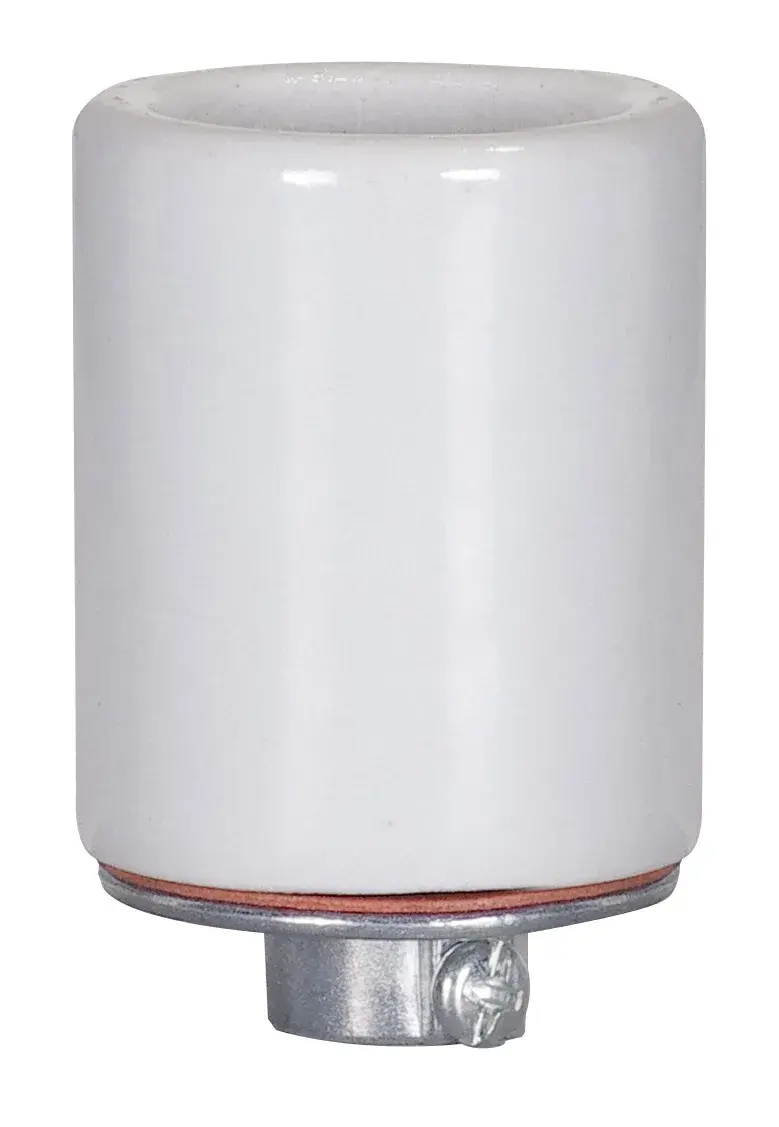 Keyless 3 Terminal Grounded Porcelain Socket With Metal Cap - 1/4 IPS Metal Cap - CSSNP Screw Shell - Glazed - 660W - 250V