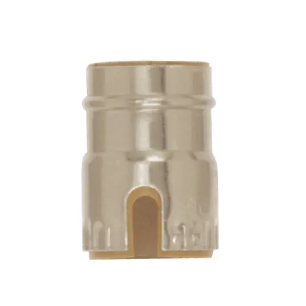 Solid Brass Shell for Pull Chain and Turn Knob Sockets with Paper Liner - Polished Nickel Finish