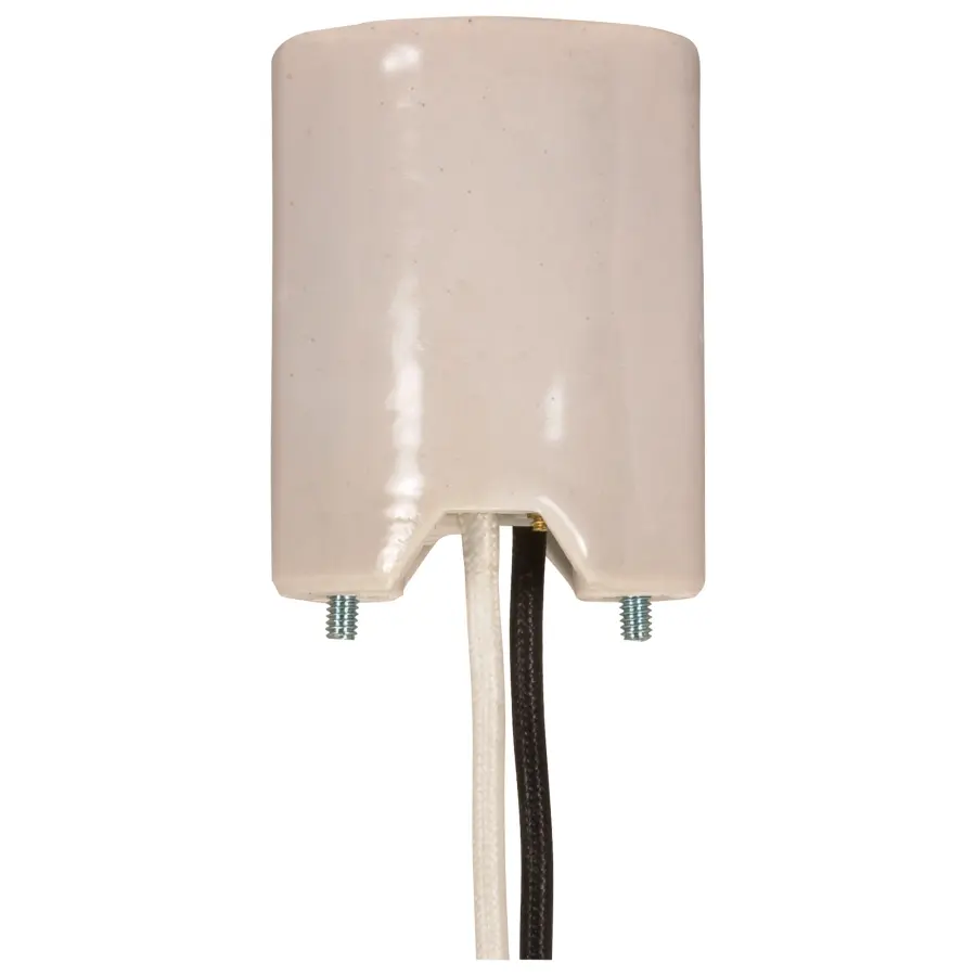 Keyless Porcelain Mogul Socket - 2 Mounting Screws Held Captive - 2 Wireways - CSSNP 2 #8/32 Screws 2-5/8" Screw Shell Height