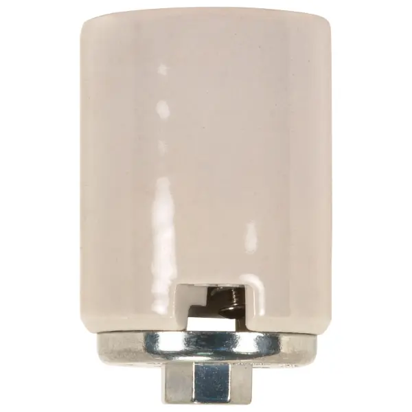 Keyless Porcelain Mogul Socket With Metal 1/4 IPS With SS Cap - With Wireway - CSSNP Screw Shell - Glazed - 1500W - 600V
