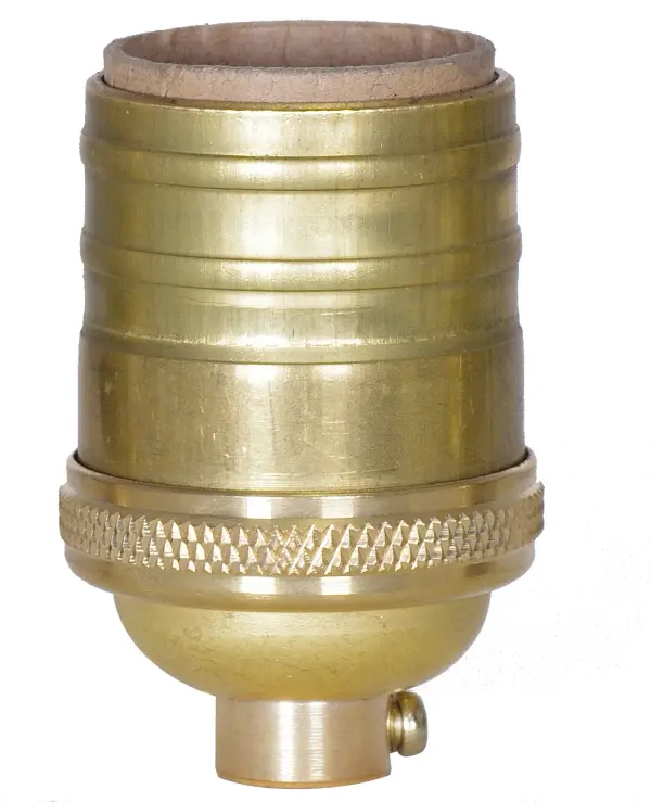Short Keyless Socket - 1/8 IPS - 4 Piece Stamped Solid Brass - Unfinished - 660W - 250V
