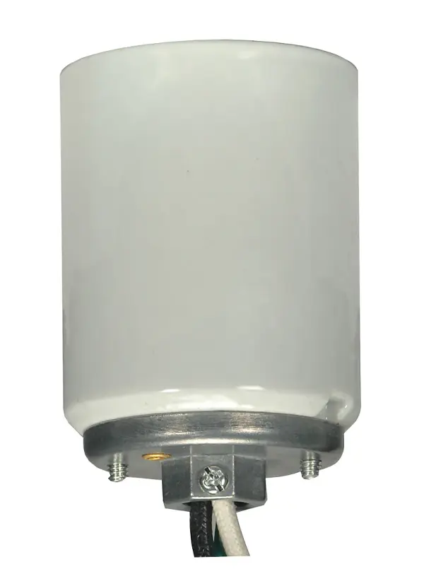 Mogul lamp socket - Porclean - Glazed finish - 1/4 Cap with 20in. leads