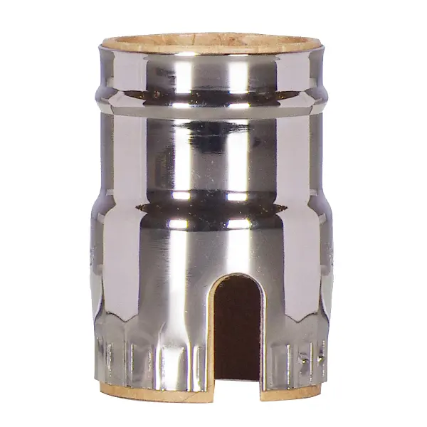 3 Piece Solid Brass Shell With Paper Liner - Push Thru - Polished Nickel Finish